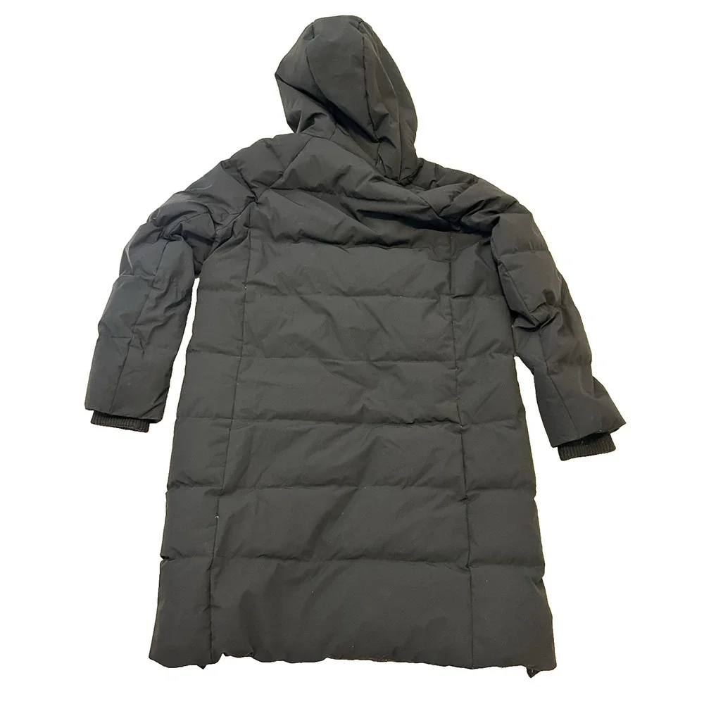 Steve Madden Women M Coat‎ Parka Down Long Hooded Pockets Black - Picture 2 of 11